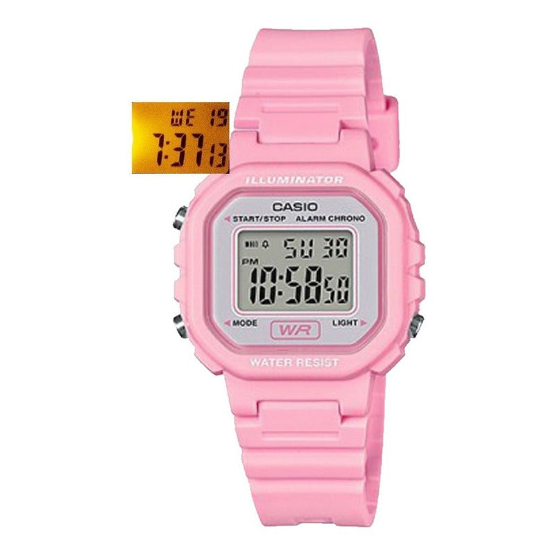 Reloj De Pulsera Casio Youth La-20wh-4a1 Relojesymas Rosa Gris