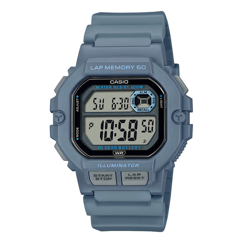 Reloj Unisex Casio Ws-1400h-2avdf Sport Correa Azul Bisel Azul Fondo Gris