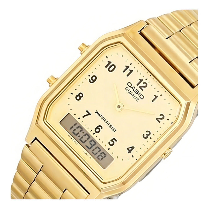 Reloj Casio Vintage Dorado Para Hombre Con Cronógrafo Y Alarma
