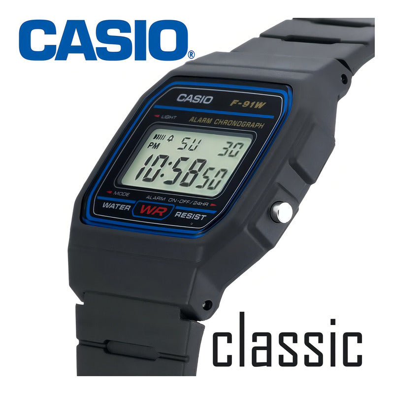 Reloj Casio W-59 Vintage Retro Malla Color Negro
