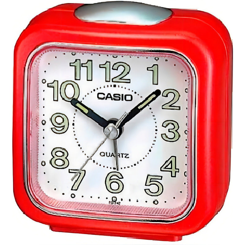 Reloj Despertador Casio Tq-142-4 Color Rojo Rojo 4