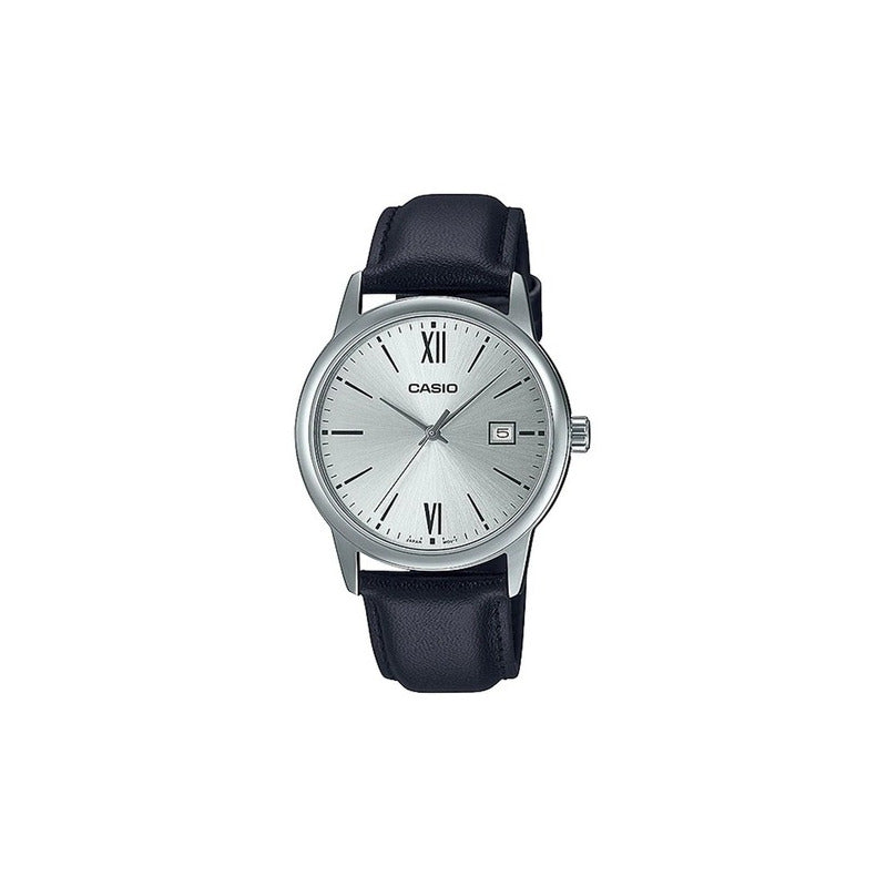 Reloj Casio Mtp-v002l-7b3, Hombre Original Negro Plateado Blanco