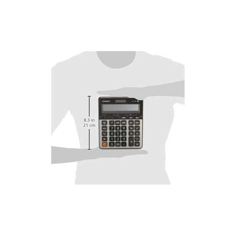 Calculadora Casio Gigante Gx-120b-w-dc Relojesymas Color Negro Negro/plateado