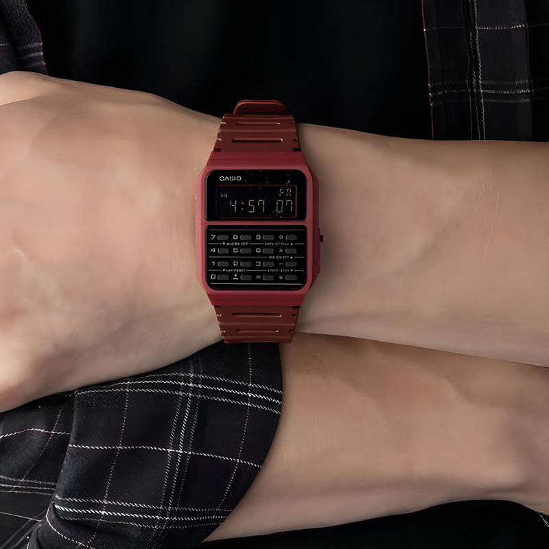 Reloj Calculadora Clasico Casio Ca-53wf-4b Rojo Rojo Wf-4b Surtido