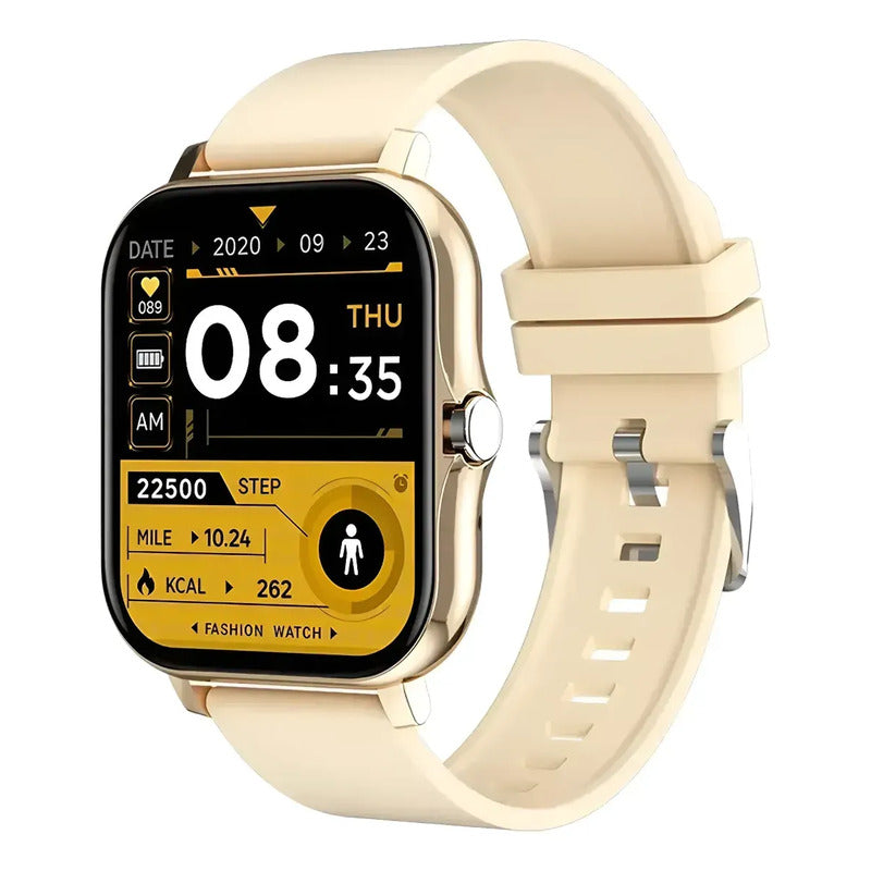 Smart Watch Bluetooth Derwye Crema Dorado