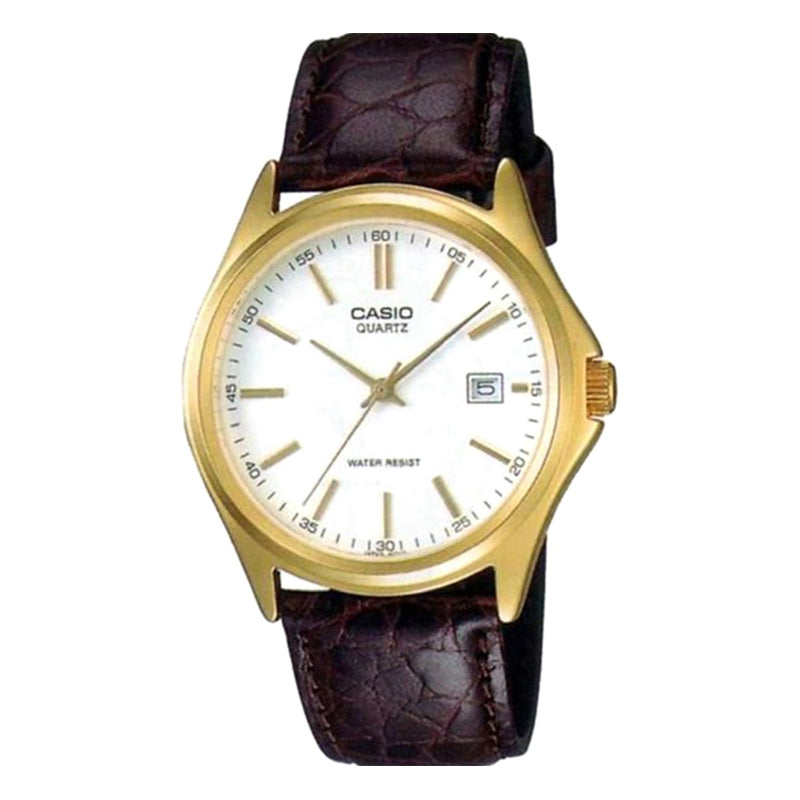Reloj Casio Hombre Mtp-1183q-7a Relojesymas Marrón Dorado Blanco